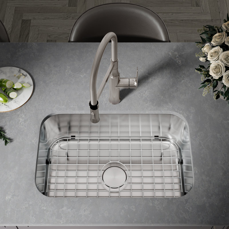27'' L Single Bowl Stainless Steel Kitchen Sink, 18-Gauge