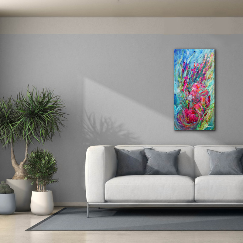  «My Heart Blooms For You 1» par Dorothy Fagan, art mural sur toile, H 40 po x l 20 po