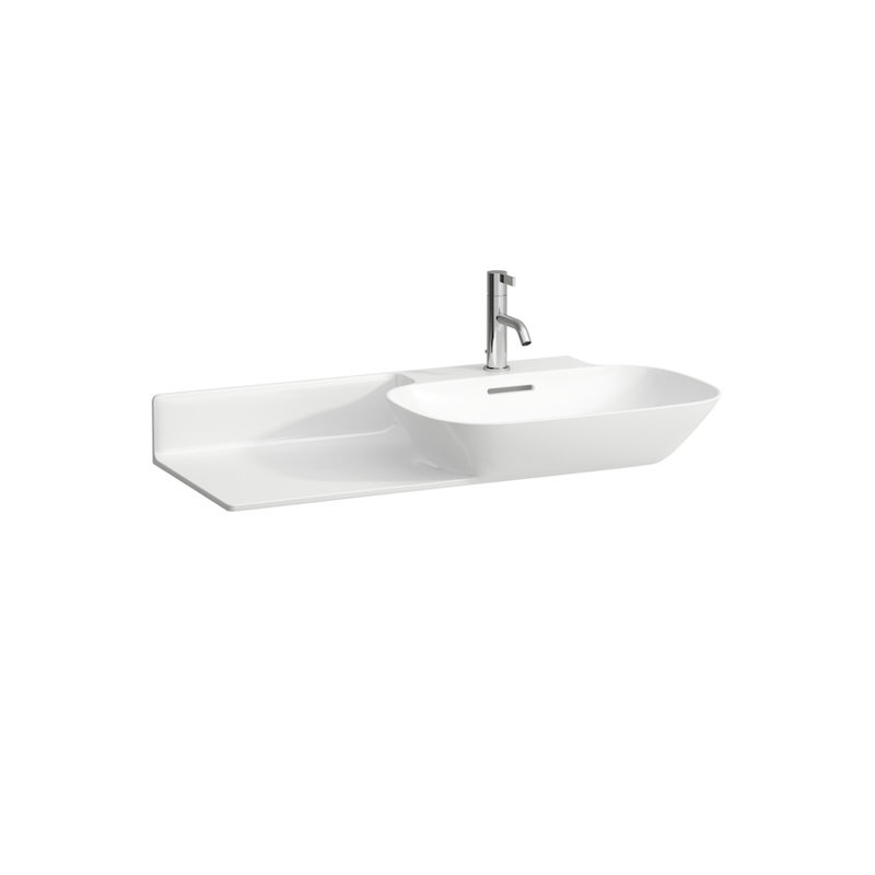Ino 35.43'' W Single Vanity, Single Hole, Dark Walnut, Left Shelf