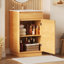 Ensemble de meuble-lavabo sur pied 20 po avec lavabo en céramique, ensemble de meuble-lavabo simple autoportant avec porte à fermeture douce, tablette réglable, style maison de campagne, bois naturel.