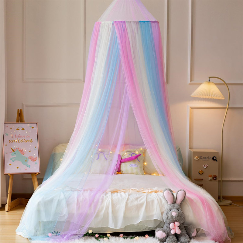 Adiyah Polyester Bed Canopy, Blue/Pink/Purple
