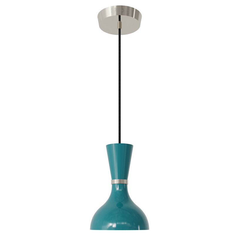 Clare 1 - Light Pendant, Peacock, Polished Nickel