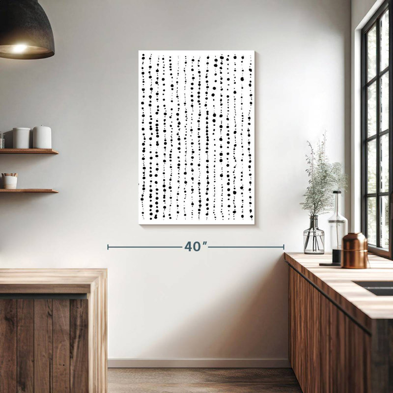 Avery Minimal Dots Lines Black White, 39" H x 26" W