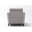Chaise à coussin en tissu au design élégant gris de 39 po, profondeur d'assise de 21,5 po, ressorts ensachés, métal