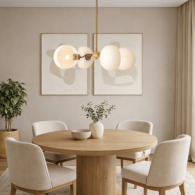 Nordic 4-light Adjustable Glass Shade Chandelier