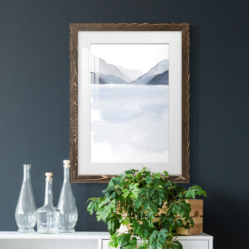 Glacial Lake I - peinture encadrée, H 43,5 po x l 31,5 po x P 1 po, Encadrement gris foncé