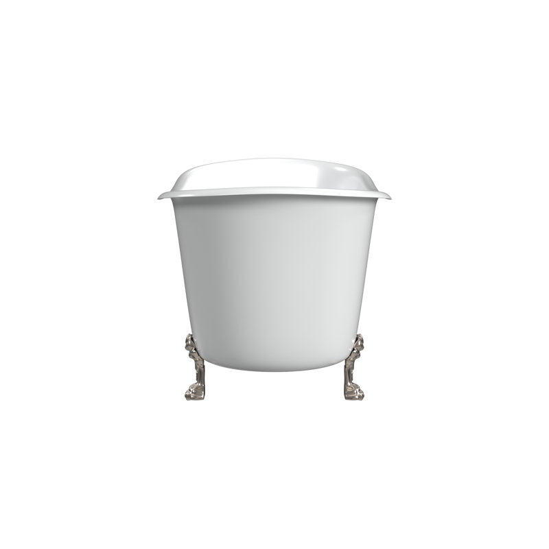 Winchester 68'' L Soaking Bathtub, White Interior with White Exterior, Polished Nickel