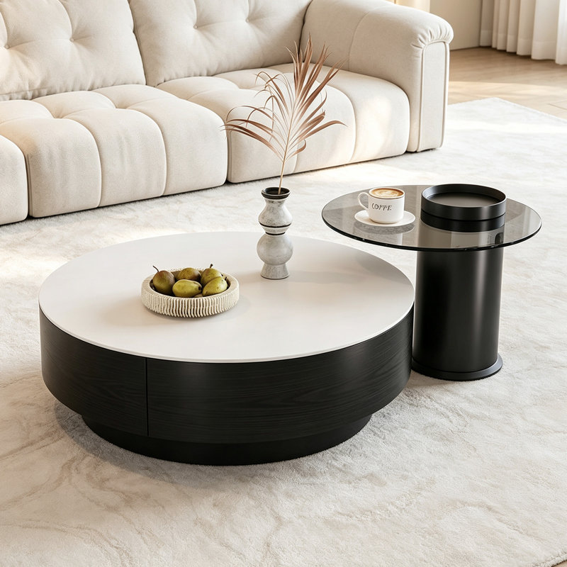 Costa, Black Top/Black Base, 12.99" H x 31.49" W x 31.49" D, Flat