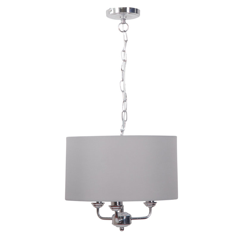 Astaire 3 - Light Drum Pendant, Grey, Chrome