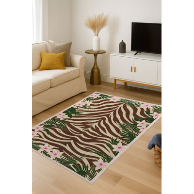 Tapis beige tissé traditionnel Mosso