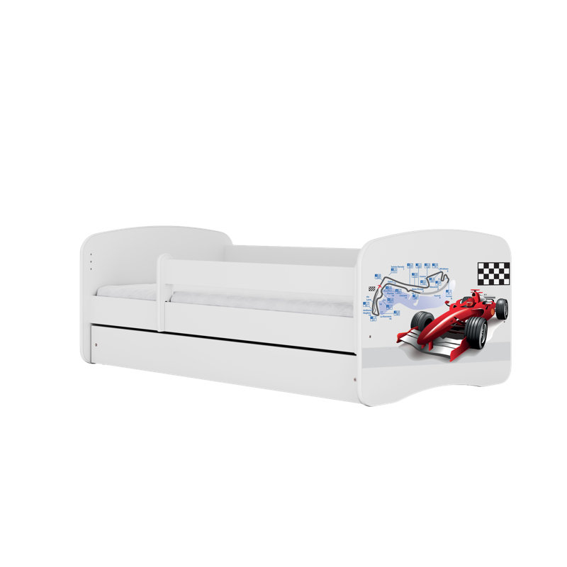Cicero Drawer Bed and Mattress, White, European Toddler (80 x 160 cm)