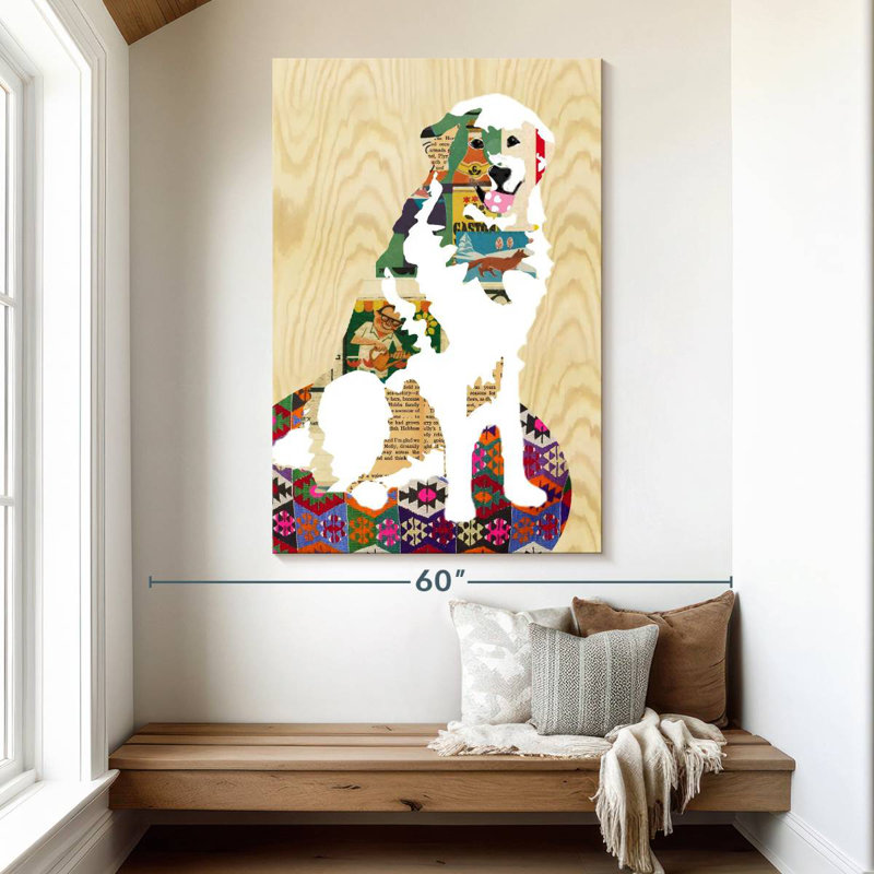 Brampt Collage Pyrenees Dog, 51" H x 34" W