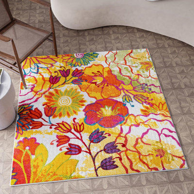 Lorene Floral Ivory Area Rug