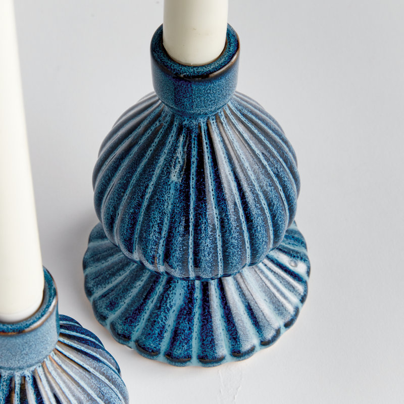 Mela Taper Holders, Blue