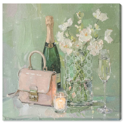 Sage Spring Fashion Collection Canvas Floral Glam Art by Art Remedy