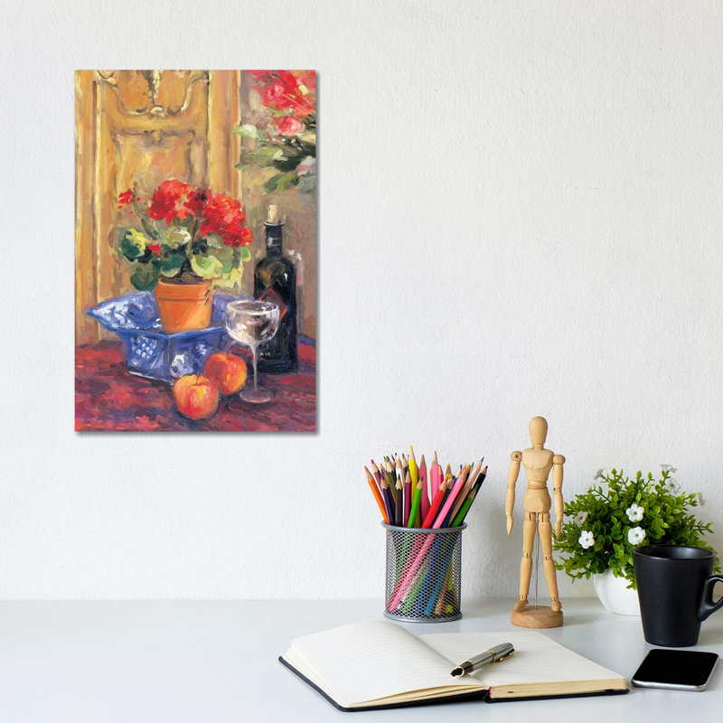 Red Flowers, Detail II by Allayn Stevens - Wrapped Canvas Print, 20.32 cm H x 30.48 cm W
