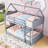 Assal Twin Over Twin Wooden House-Shaped Bunk Bed With Roof-1505429837