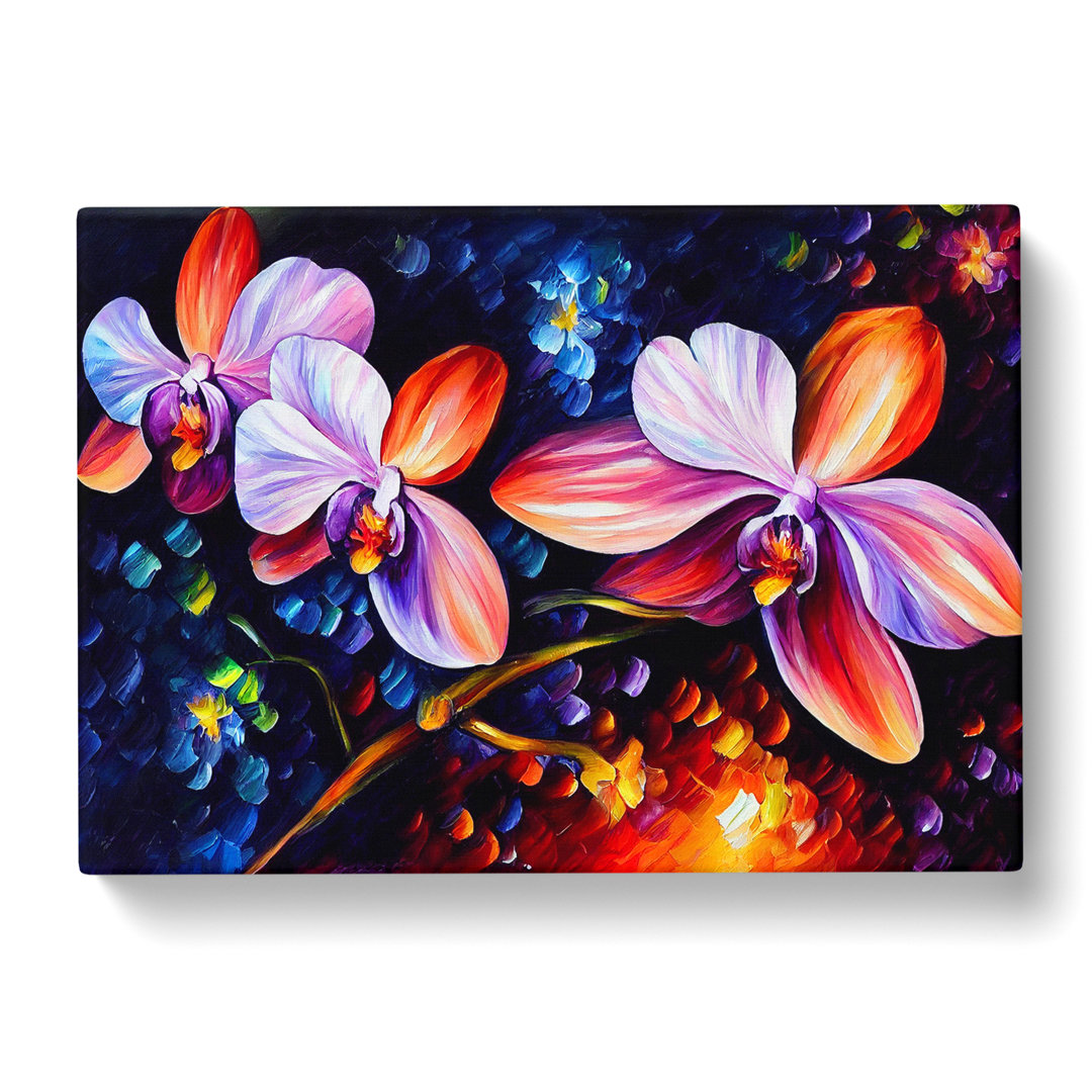 Orchid Flower Painting Vol.2 Abstract - Wrapped Canvas