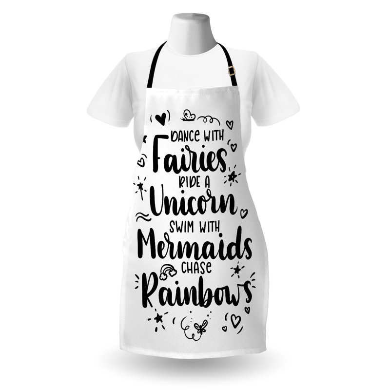 One Allium Way® Tablier énoncé Créatures unisexes taille adulte noir et blanc