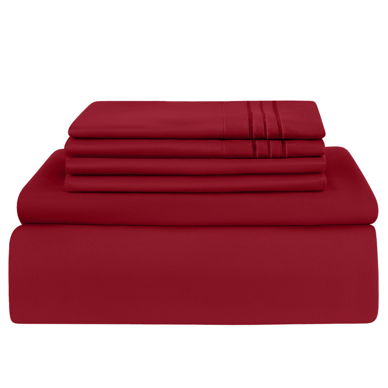 Lux Decor 6-Piece Ultra-Soft Microfiber Sheet Set Deep Pocket Fitted Sheet, Wrinkle & Fade-Resistant, Hotel Quality Bedding