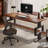 Nut-brown Rectangular Solid Wood Writing desk-139815681