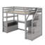 Lit mezzanine simple avec bureau et tablettes-797526395