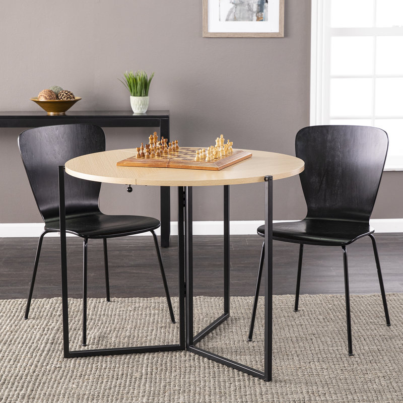 Vernett Extendable Round Metal Base Dining Table