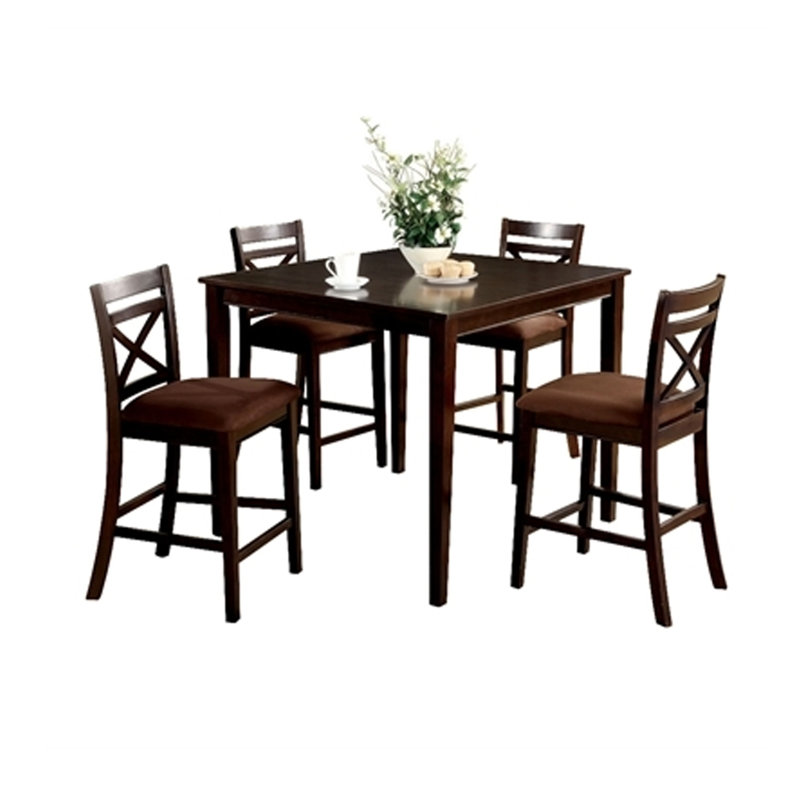 Easton 4 - Person Solid Wood Top Four Leg Base Dining Set