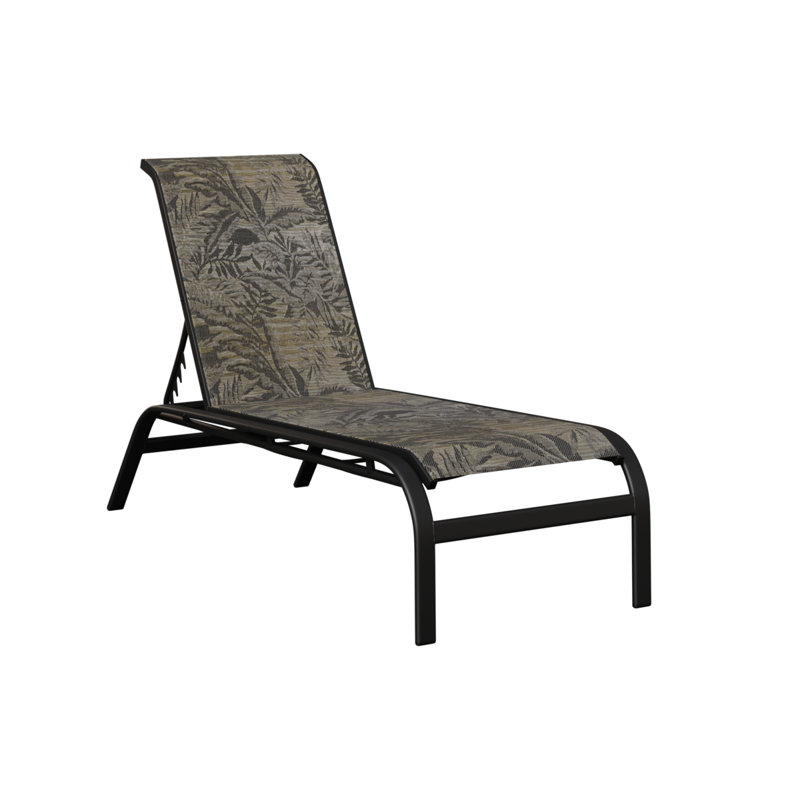 Chaise longue sans accoudoirs en aluminium noir mat avec tissu Sumba Mocha de Berlin Gardens Murphy, Noir mat