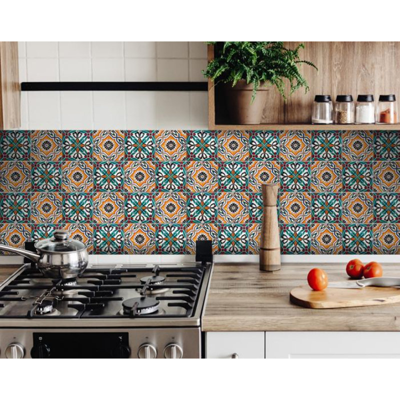 Ensemble de carrelage mosaïque auto-adhésif en vinyle 8 po x 8 po