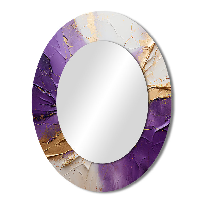 Miroir mural doré et mauve doré et doré, 43 po x 33 po