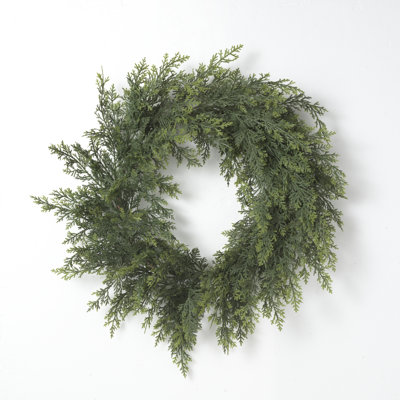 Couronne de Noël en pin naturel, effet réaliste, 61 cm de diamètre