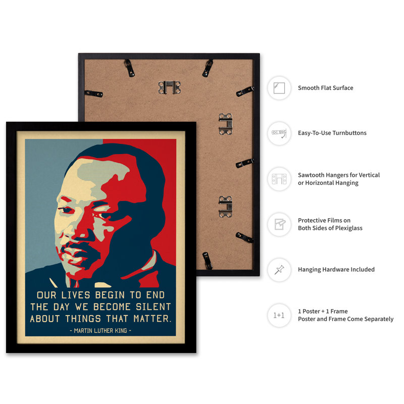 Martin Luther King - Le jour où nous devenons silencieux, 08"H x 10"W, Poster, Black Framed