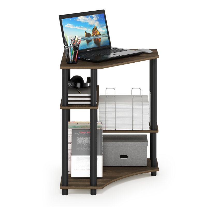 Ballou Computer Desk, Columbia Walnut/Black
