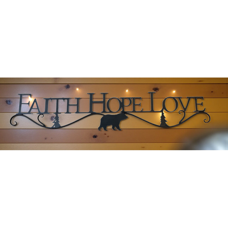 FAITH HOPE LOVE BEAR, 37"X7.5"