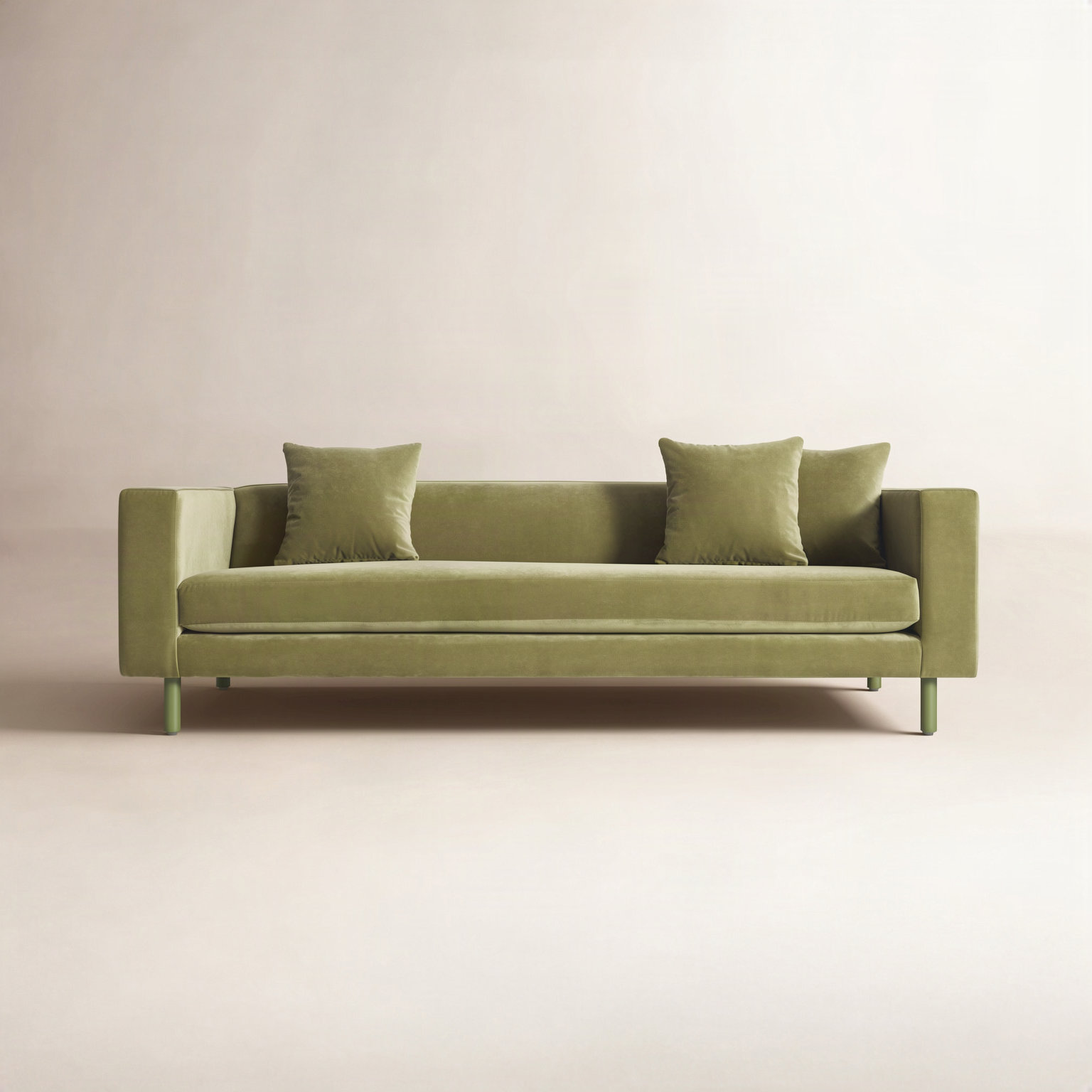Mono 83'' Upholstered Sofa, Bella Loden Performance Velvet, Grasshopper