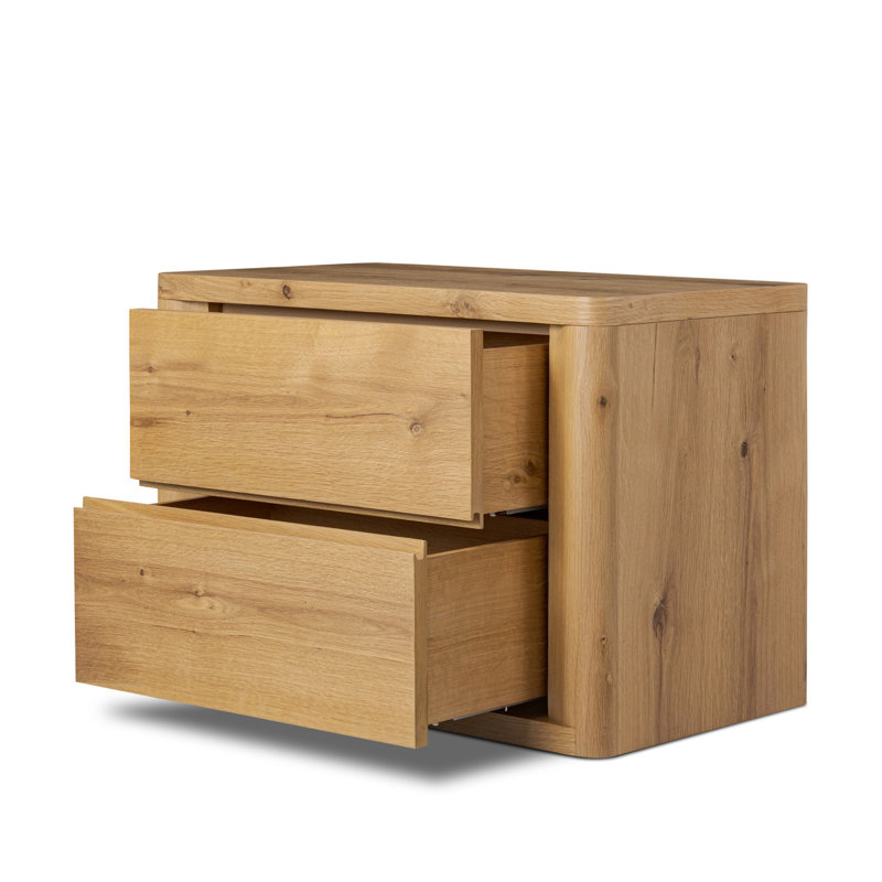 Novella Nightstand-Natural Oak Veneer Thick Random