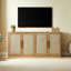 Oak 67" 4-Door Sideboard, Style For Bedroom, With A Flat Top Lamps Finish, Perfect Kitchen And Storage Of Clothing