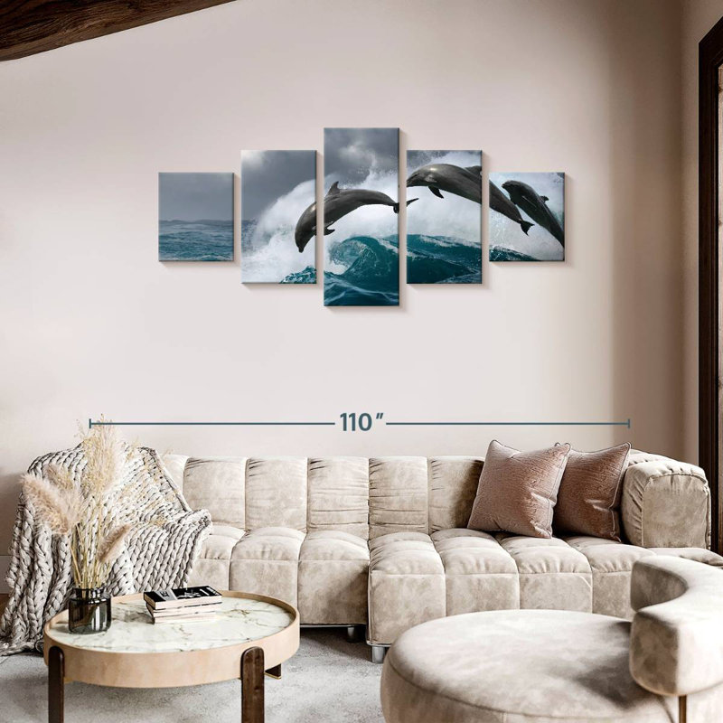 Brampt Leaping Dolphins, 36" H x 80" W