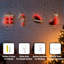 Guirlande de 4 lumières de Noël avec miroir infini, décorations à DEL à double face à effet infini (chaussette, chapeau, canne de bonbon, boîte-cadeau), lueur rouge et blanche, décoration de fête et de décoration d'intérieur