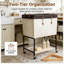 Heavy Duty Rolling Laundry Cart With 2-Tier Sorting System, Lockable Wheels And Sturdy Metal Frame For Laundry Room Organization And Storage