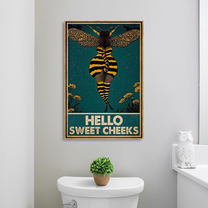 Bee Hello Sweet Cheeks - 1 Piece Rectangle Graphic " Bee Hello Sweet Cheeks ", 36" H x 24" W x 1.25" D