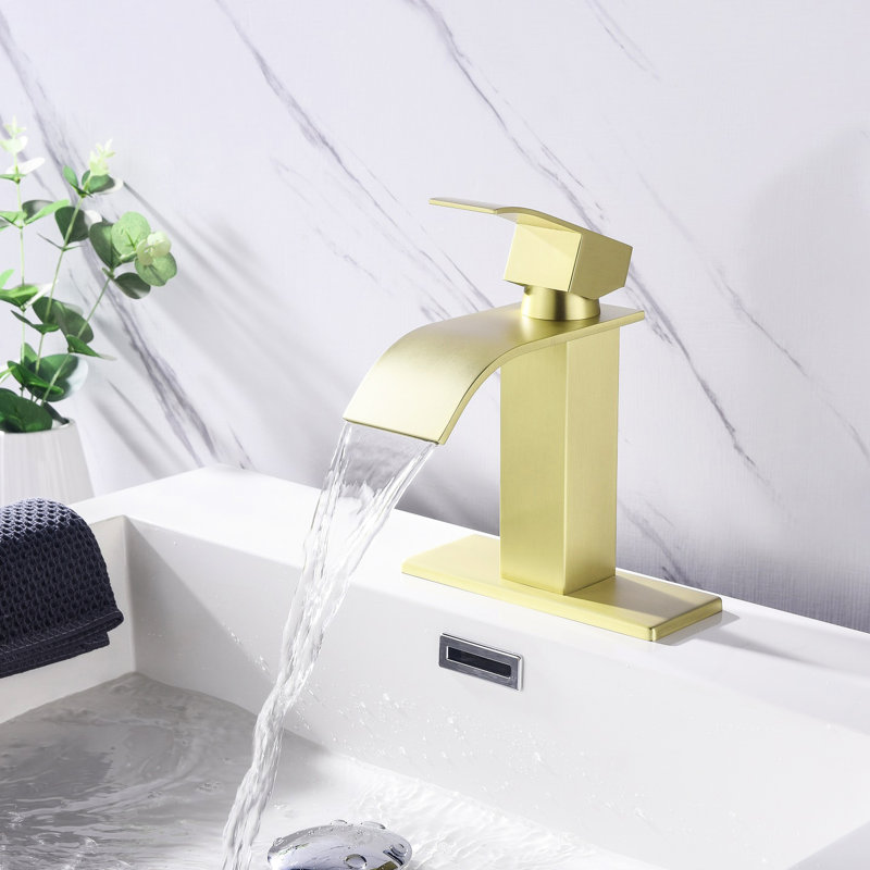 Robinet de lavabo pour salle de bain Waterfall, Or brossé