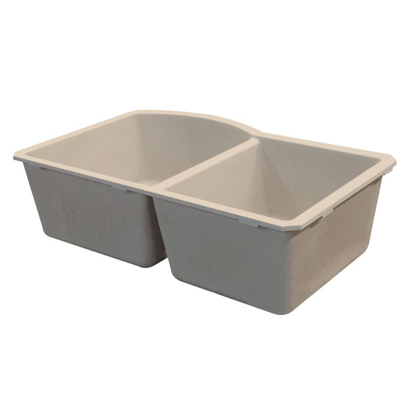Aversa 31.75'' L Double Bowl Kitchen Sink, Cafe Latte