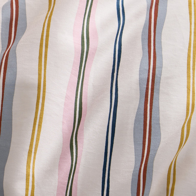 Ted Baker Scallop Stripe Duvet Set Multi, Queen Duvet Cover + 2 Shams