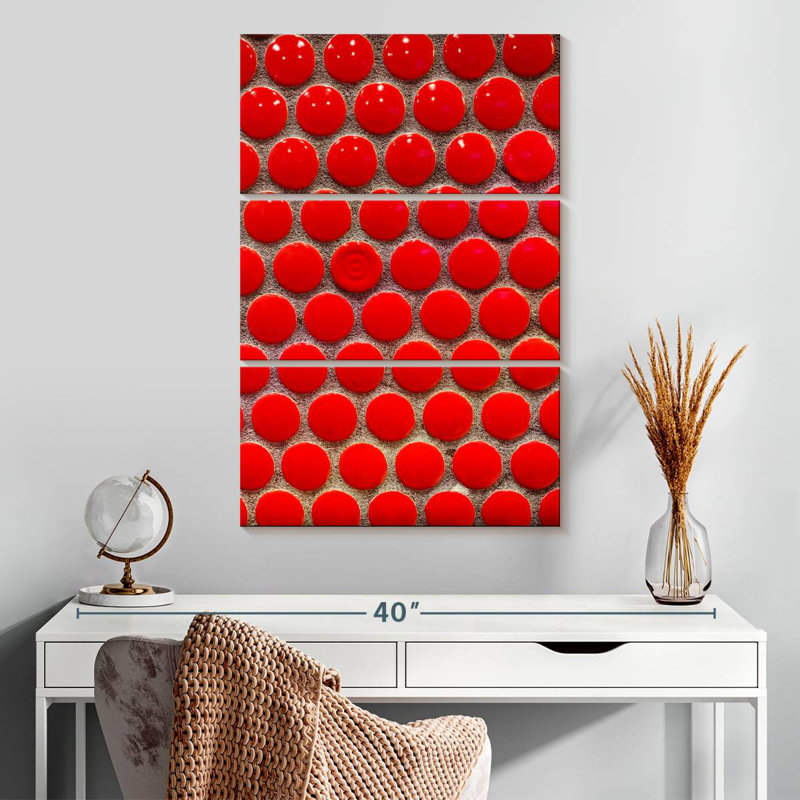 Avery Red Circle Tiles, 32" H x 20" W