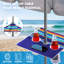 Parasol de plage de 84 po avec table intégrée avec ancre de sable et inclinaison-209374322