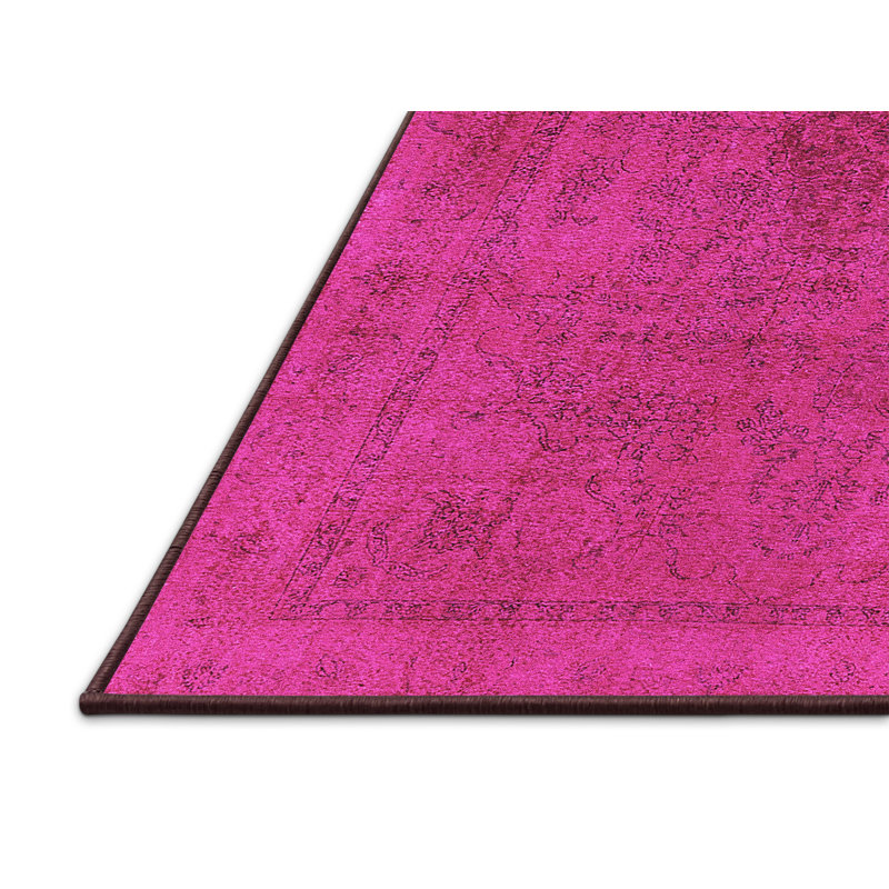 Tapis rose Mid-Century moderne 2250, Rectangle 7 pi x 10 pi