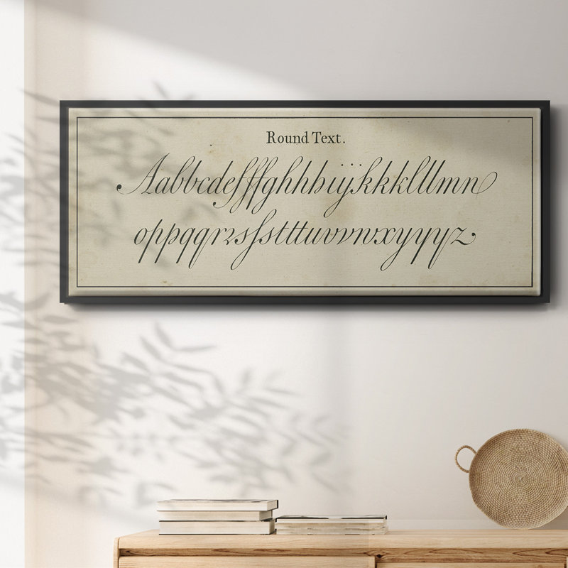 Manuscript Sampler II- Framed Canvas, 20" H x 50" W