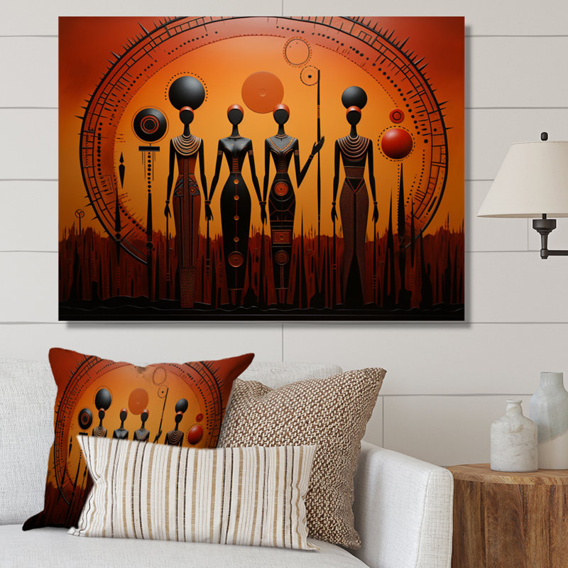 «African Tribal Rhythms I», art mural africain, H 34 po x l 44 po x P 1,5 po, Toile tendue